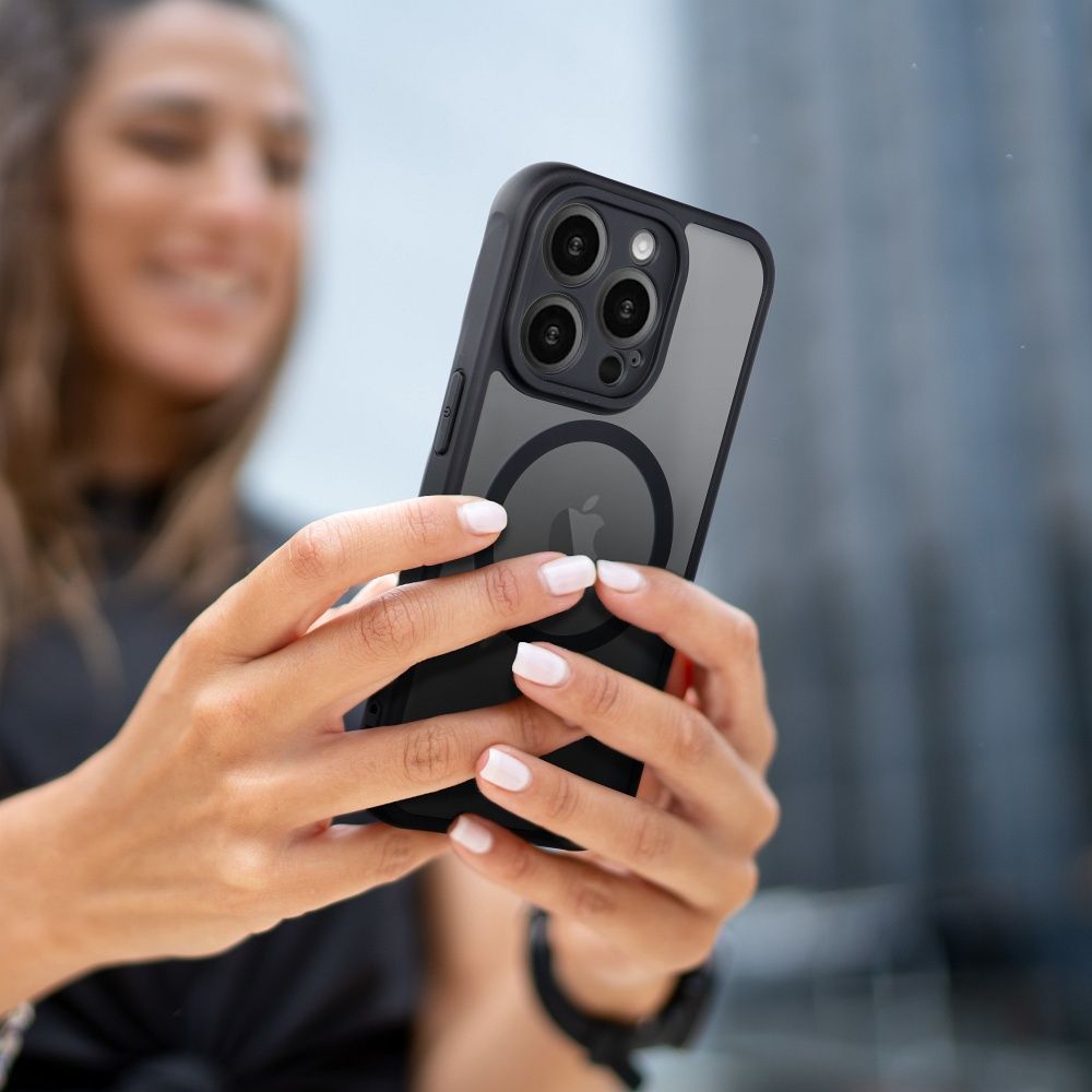 Viedtālruņa aizmugurējais vāciņš Apple iPhone 13 Pro Max Full Matte Mag - Melna
