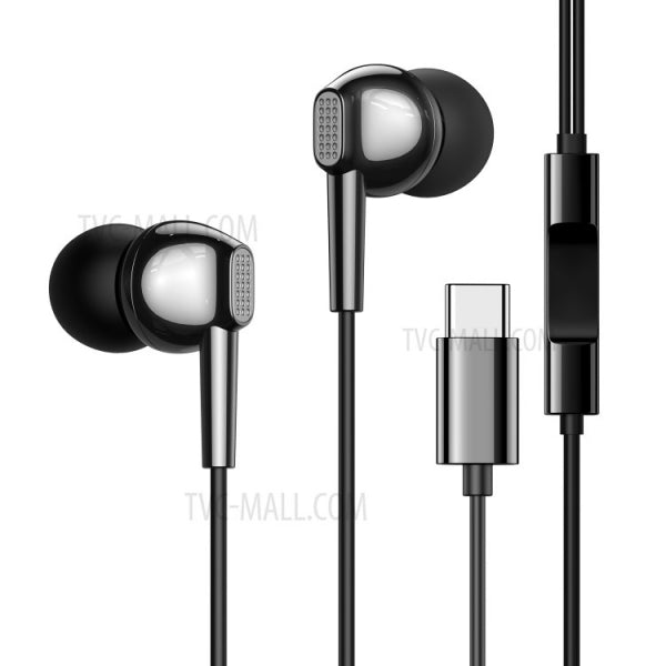 Austiņas ar vadu Usb_c Melna EC02