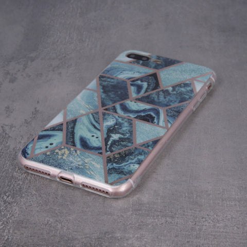 Samsung Galaxy A30s Geometric Marmur - Tumši zila ar dizainu
