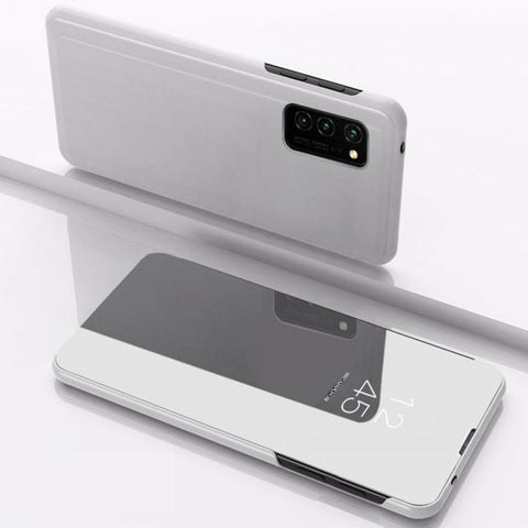 Viedtālruņa atveramais maciņš Samsung Galaxy A02s Smartclearview - Sudraba