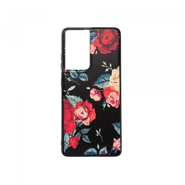 Viedtālruņa aizmugurējais vāciņš Samsung Galaxy S21 Ultra Flowers 3d - Dažādās krāsās