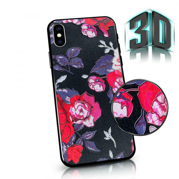 Viedtālruņa aizmugurējais vāciņš Samsung Galaxy A20 Flowers 3d - Dažādās krāsās
