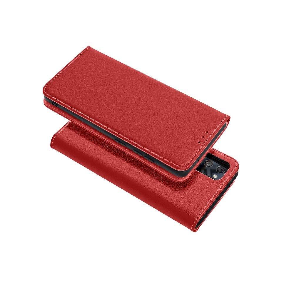 Viedtālruņa atveramais maciņš Samsung Galaxy S22 Ultra Leather case - Sarkana