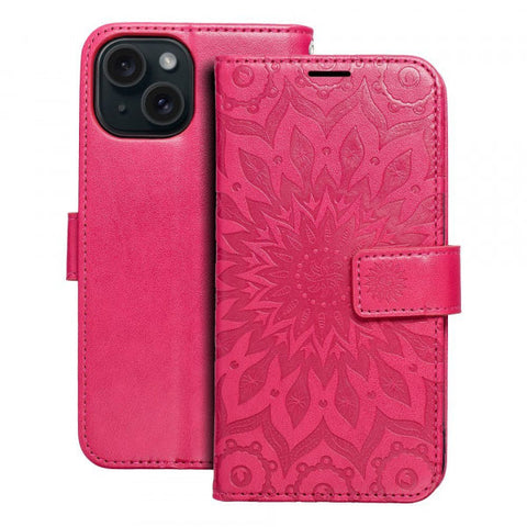 Viedtālruņa atveramais maciņš Apple iPhone 15 Plus Mezzo Book Mnd - Magenta