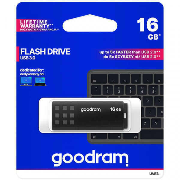Ārējā atmiņa Goodram 16GB USB 3.0 USB-A - Melna