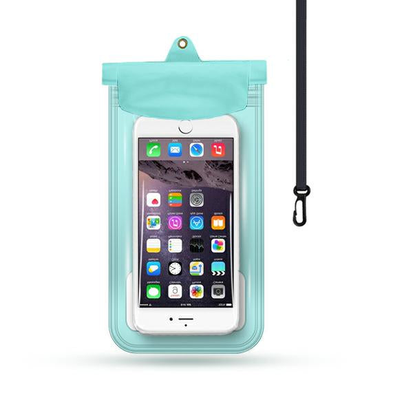 Viedtālruņa sporta maciņš 7in caurspīdīga / Zila Waterproof Case 3in1 - 7"