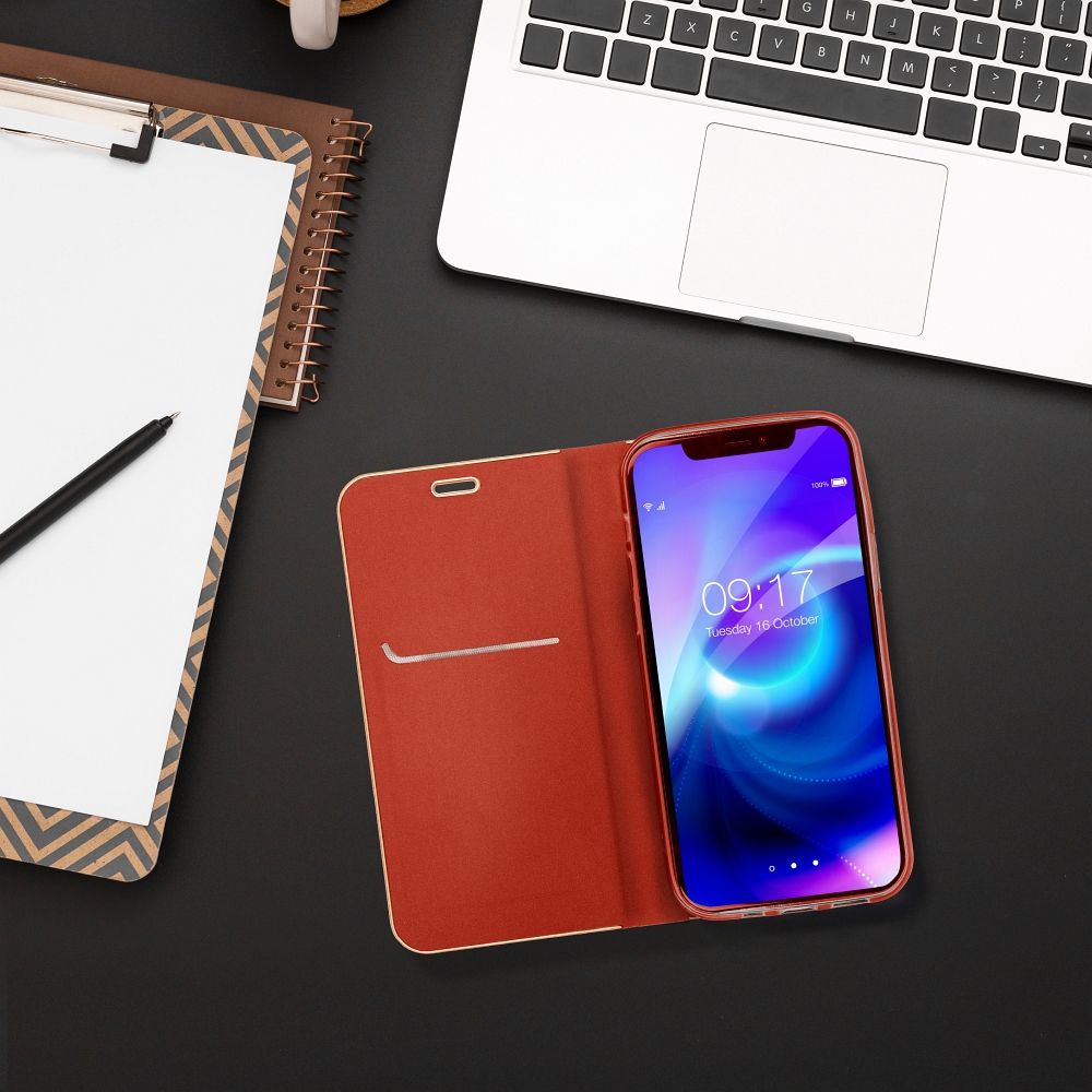 Viedtālruņa aizmugurējais vāciņš Samsung Galaxy A35 Luna book - Sarkana