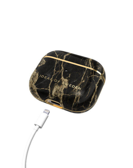 Austiņu apvalks Apple Airpods 3 / Pro - Melna zelta ar dizainu