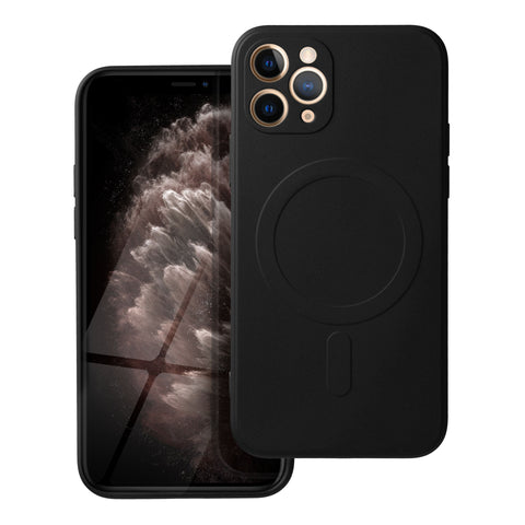 Viedtālruņa aizmugurējais vāciņš Apple iPhone 11 Pro Silicone Mag case - Melna