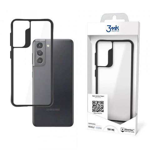 Samsung Galaxy S21 Plus Satin Armor Case Pl - Melna caurspīdīga