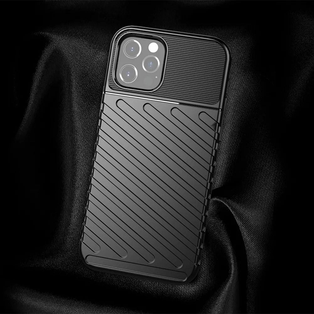 Viedtālruņa aizmugurējais vāciņš Apple iPhone 15 Pro Max Thunder Case - Melna