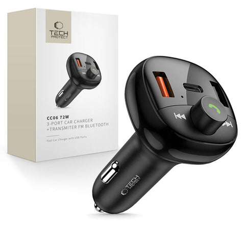 FM Modulators 2x USB-A USB-C Melna CC06