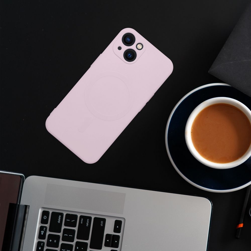 Viedtālruņa aizmugurējais vāciņš Apple iPhone 14 Pro Silicone Mag cover - Rozā