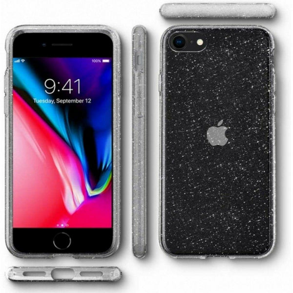 Apple iPhone 7 Liquid Crystal Glitter - Caurspīdīga ar dizainu
