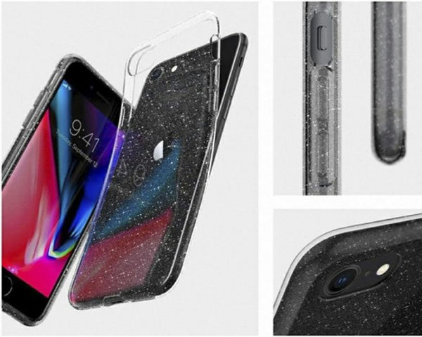 Apple iPhone 7 Liquid Crystal Glitter - Caurspīdīga ar dizainu