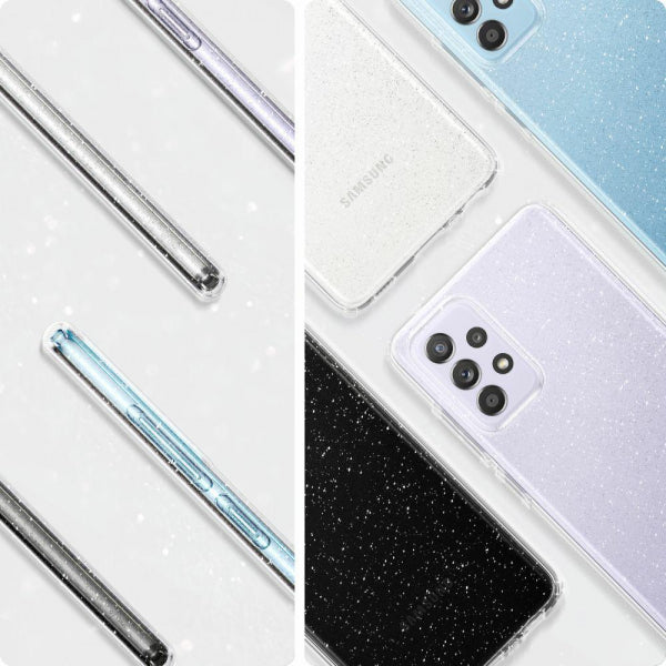 Samsung Galaxy A72 Liquid Crystal Glitter - Caurspīdīga ar dizainu