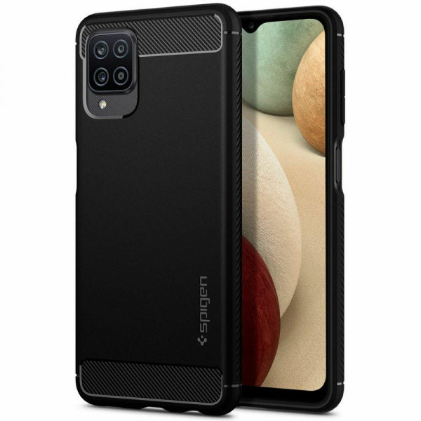 Samsung Galaxy A12 Rugged Armor - Melna