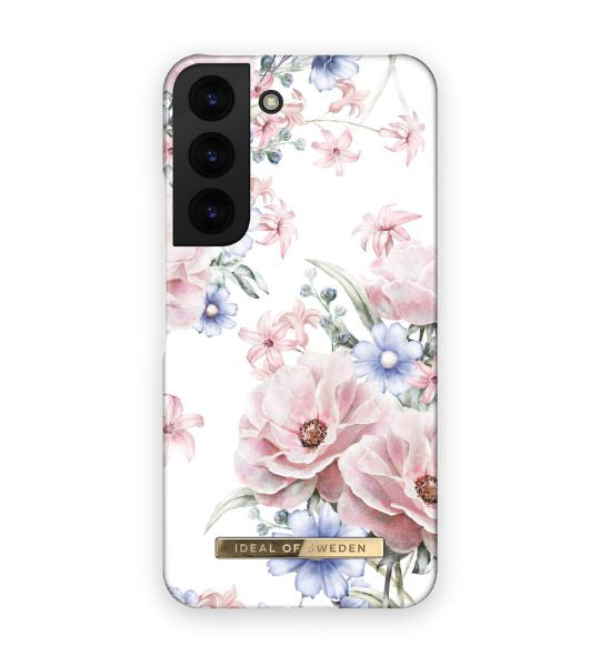 Samsung Galaxy S22 Floral Romance - Balta maigi rozā ar dizainu