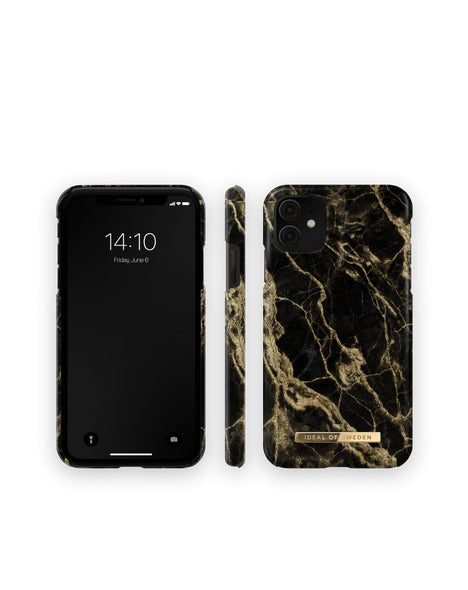 Apple iPhone 11 Golden Smoke Marble - Melna zelta ar dizainu