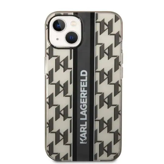 Apple iPhone 14 Pro Max Monogram Vertical Stripe - Melna ar tekstu