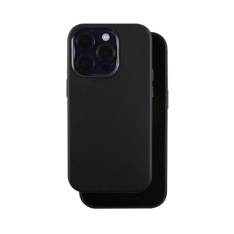 Viedtālruņa aizmugurējais vāciņš Apple iPhone 14 Pro Leather Mag - Melna
