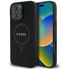 Apple iPhone 16 Pro Saffiano Collection Mag - Melna