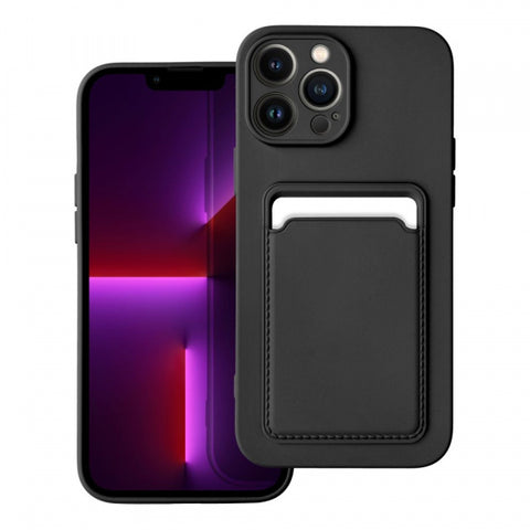 Viedtālruņa aizmugurējais vāciņš Apple iPhone 13 Pro Max Card Case - Melna