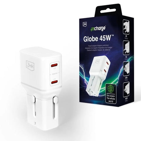 Strāvas adapteris 3MK incharge Globe 45W PD QC4 USB-C