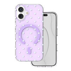 Viedtālruņa aizmugurējais vāciņš Apple iPhone 17 Bubble Dots Mag - Violeta