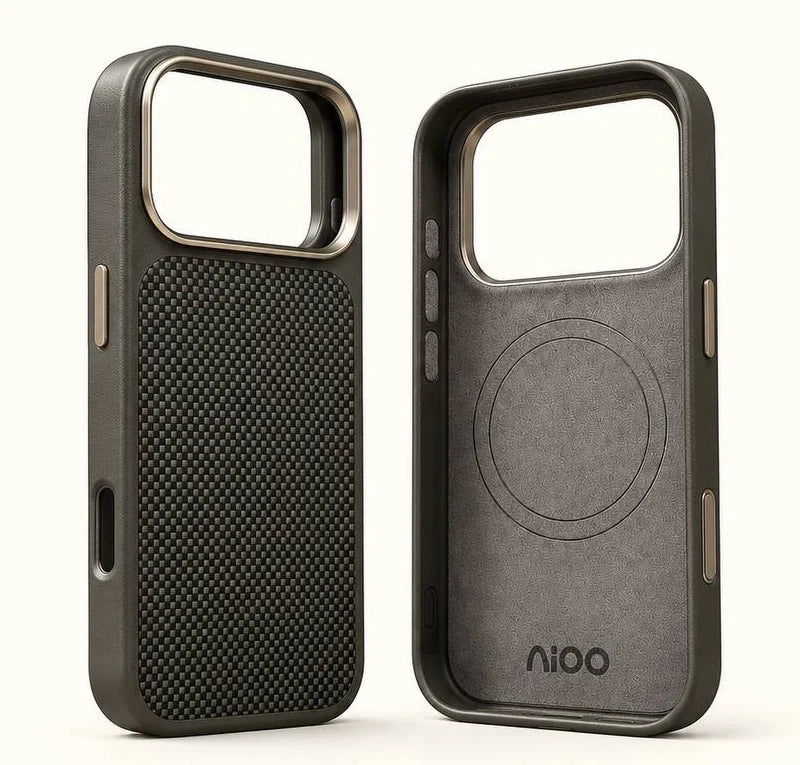 AIOO Kevlar case, back and inside view