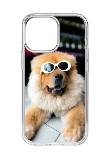 Transparent phone case with dog photo