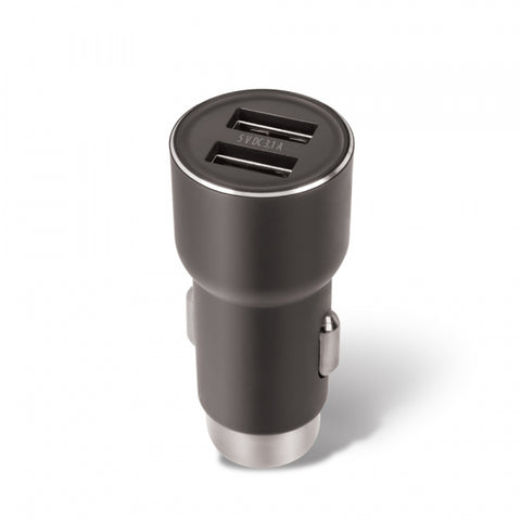 Auto lādētājs 2x_usb_a Melna