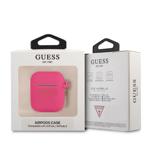 Austiņu apvalks Apple Airpods 3 - Spilgti rozā ar tekstu