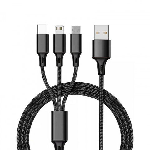 Kabelis Lightning USB-C Micro USB USB-A 10W 1.2m