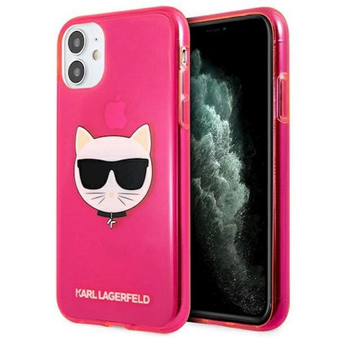 Viedtālruņa aizmugurējais vāciņš Apple iPhone 12 Pro Max Karl Lagerfeld KLHCP12LCHTRP - Rozā