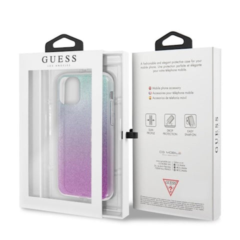 Viedtālruņa aizmugurējais vāciņš Apple iPhone 11 Pro Guess GUHCN58PCUGLPBL - Zila rozā