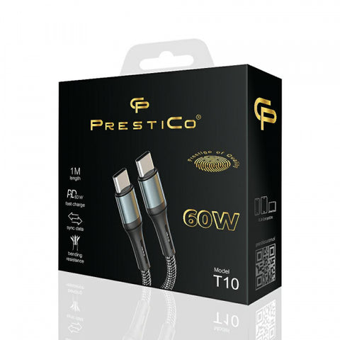 Kabelis Prestico USB-C USB-C 15W 1m T10 Type Ctype-c